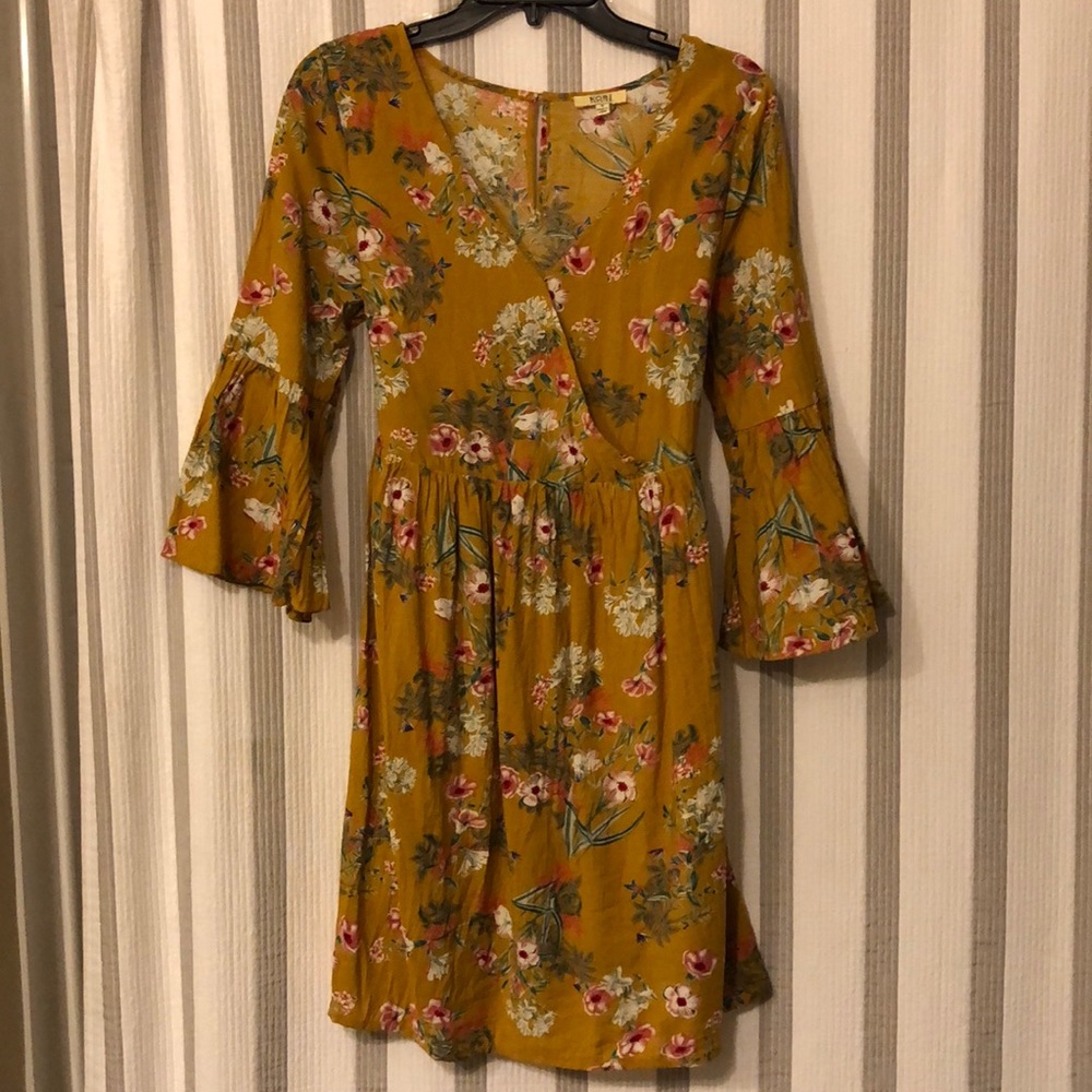 Floral Ruffle Sleeve Mini Dress